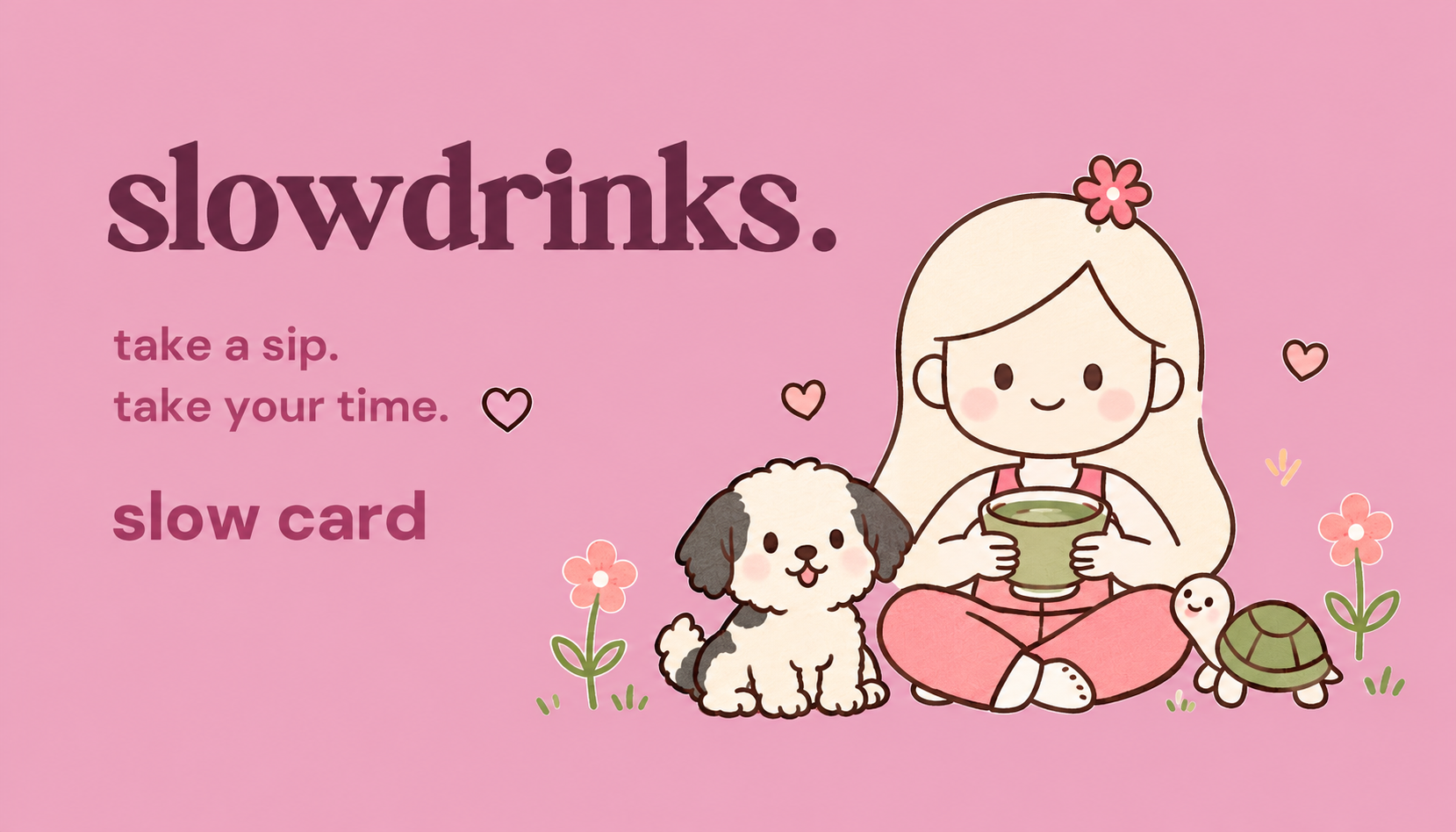 slowdrinks. Slow Card front design without QR code